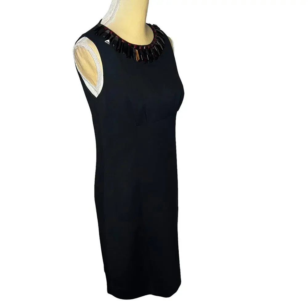 Kate Spade New York Black Diana Dress w/ Beadwork Classic Size 6 EUC